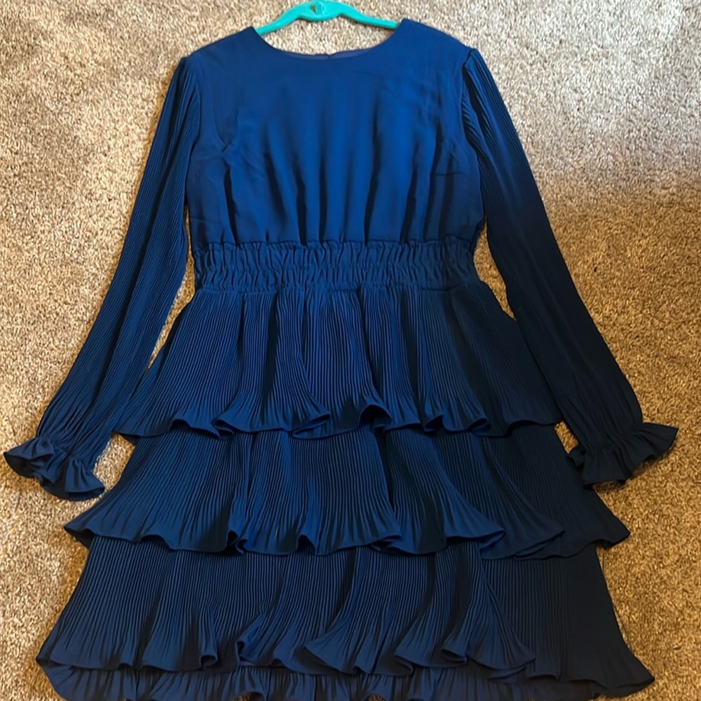 She + Sky Size Large thigh length Royal blue dress